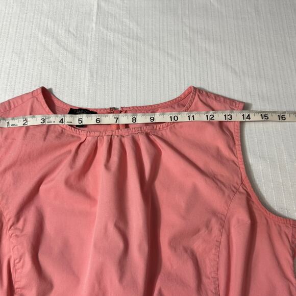TALBOTS Petites Zip Back Top P10 Sleeveless Salmon Pink Classic Preppy Chic - Picture 5 of 6